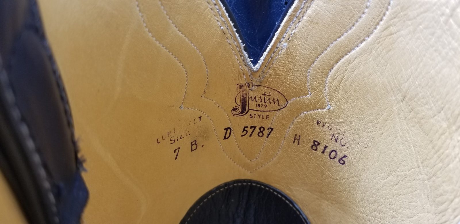 vintage justin blue and gray leather cowboy western boots womens (13)