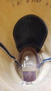 vintage justin blue and gray leather cowboy western boots womens (20)