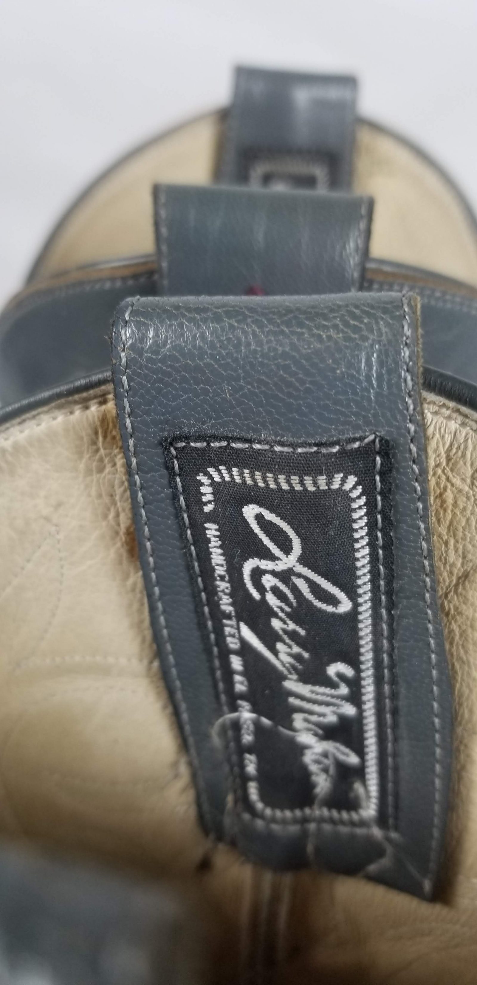 Larry Mahan Gray & Burgundy Inlay Cowboy Boots Vintage US Made Women