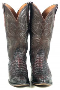 Lucchese 2000 Burgundy Caiman Alligator Exotic Cowboy Western Boots Men
