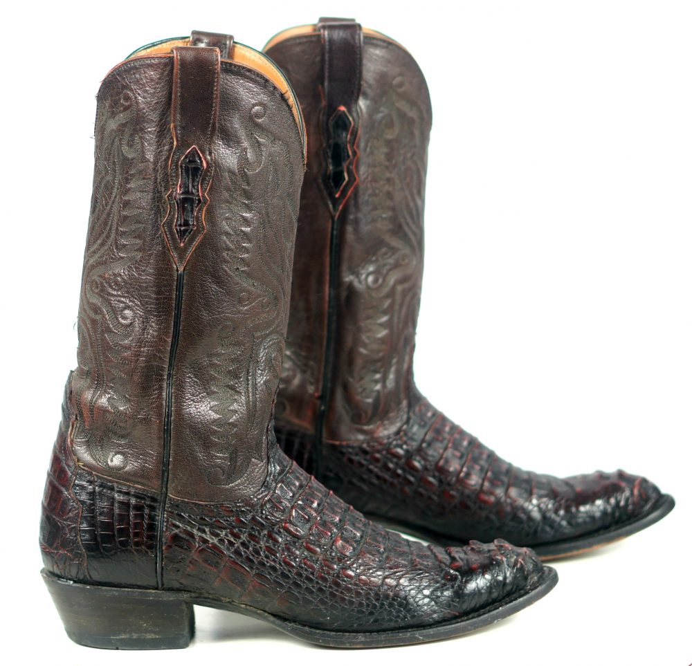 lucchese men's handmade malcolm alligator western boots square toe