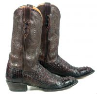 Lucchese 2000 Burgundy Caiman Alligator Exotic Cowboy Western Boots Men