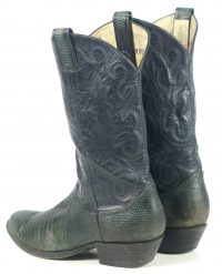 Osuna Santa Fe Blue And Green Lizard Cowboy Western Boots Handmade Men