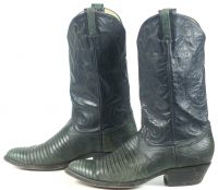 Osuna Santa Fe Blue And Green Lizard Cowboy Western Boots Handmade Men