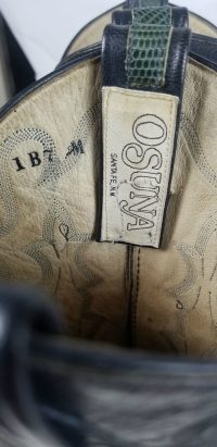Osuna Santa Fe Blue And Green Lizard Cowboy Western Boots Handmade Men