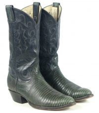 Osuna Santa Fe Blue And Green Lizard Cowboy Western Boots Handmade Men