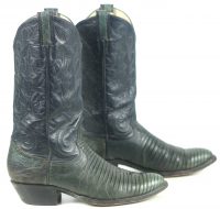 Osuna Santa Fe Blue And Green Lizard Cowboy Western Boots Handmade Men