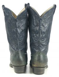 Osuna Santa Fe Blue And Green Lizard Cowboy Western Boots Handmade Men