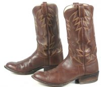 Rare Rusty Franklin Brown Leather Cowboy Boots San Angelo Handmade Men