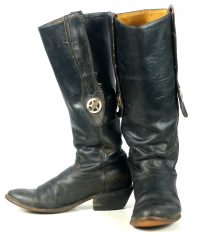 Tony Lama 17 Tall Stovepipie Cowboy Boots Mules Ear Silver Stars Men