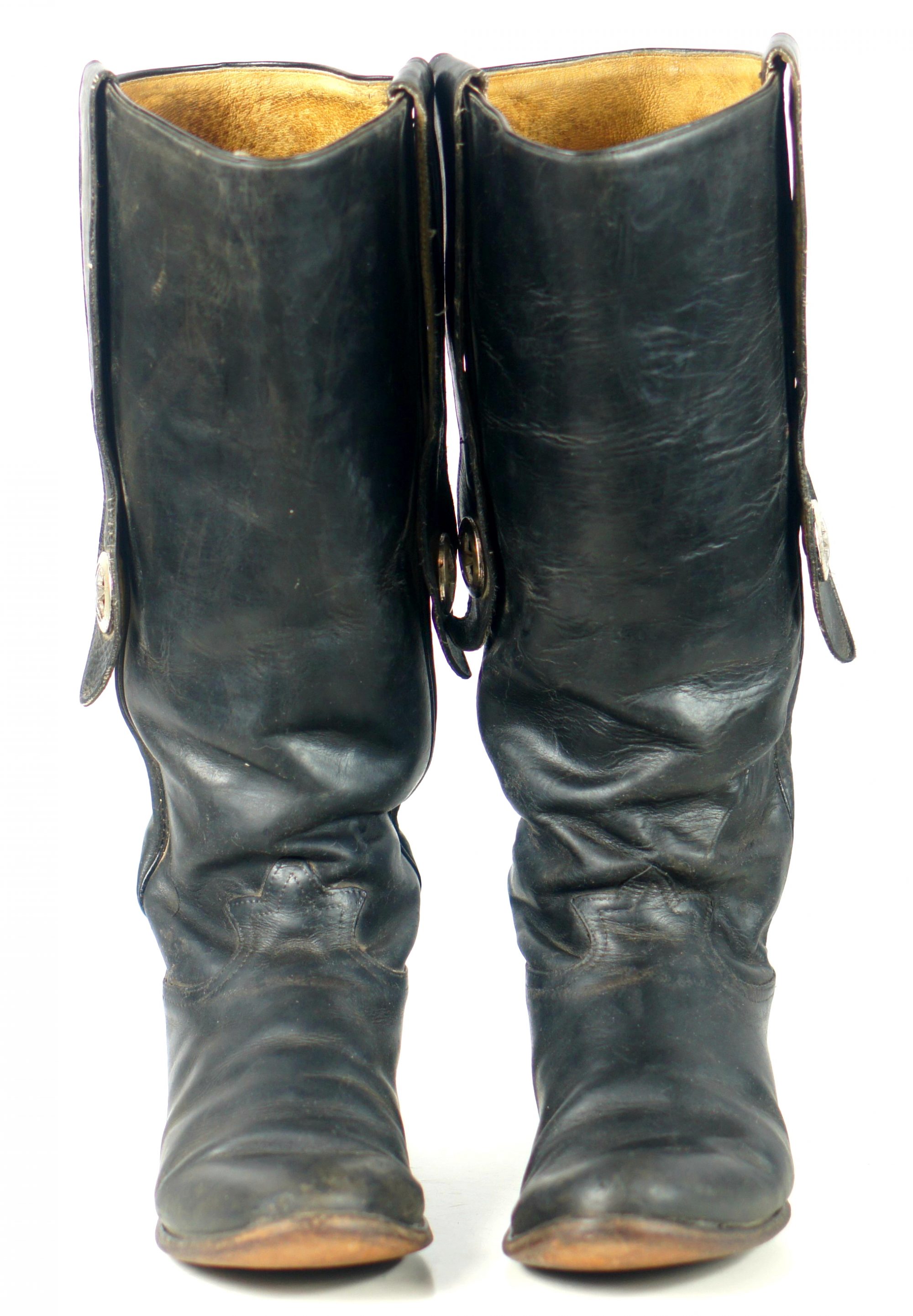 Tony Lama 17" Tall Stovepipie Vintage Cowboy Boots Mules Ear Silver