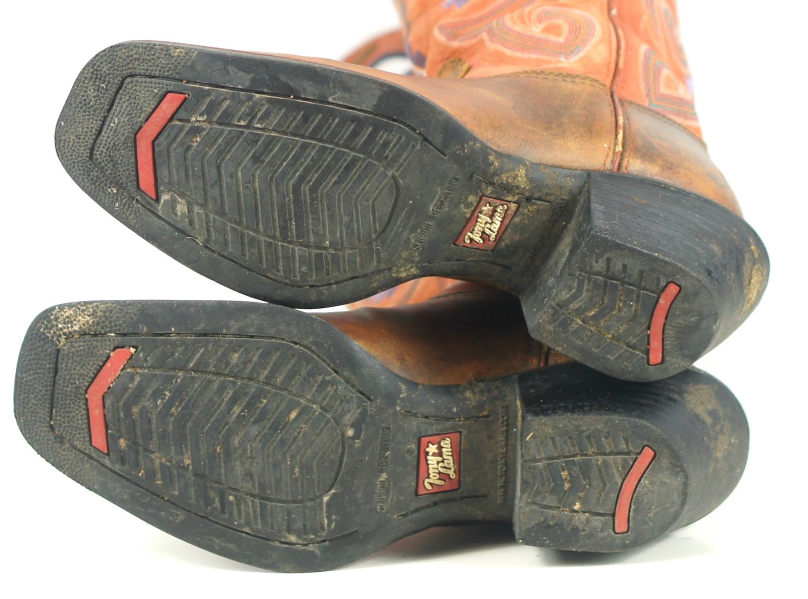 Tony Lama 3R Buckaroo Tall Multicolor Cowboy Western Boots Square Toe Womens (10)