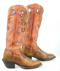 Tony Lama 3R Buckaroo Tall Multicolor Cowboy Western Boots Square Toe Womens (4)