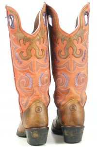 Tony Lama 3R Buckaroo Tall Multicolor Cowboy Western Boots Square Toe Womens (5)