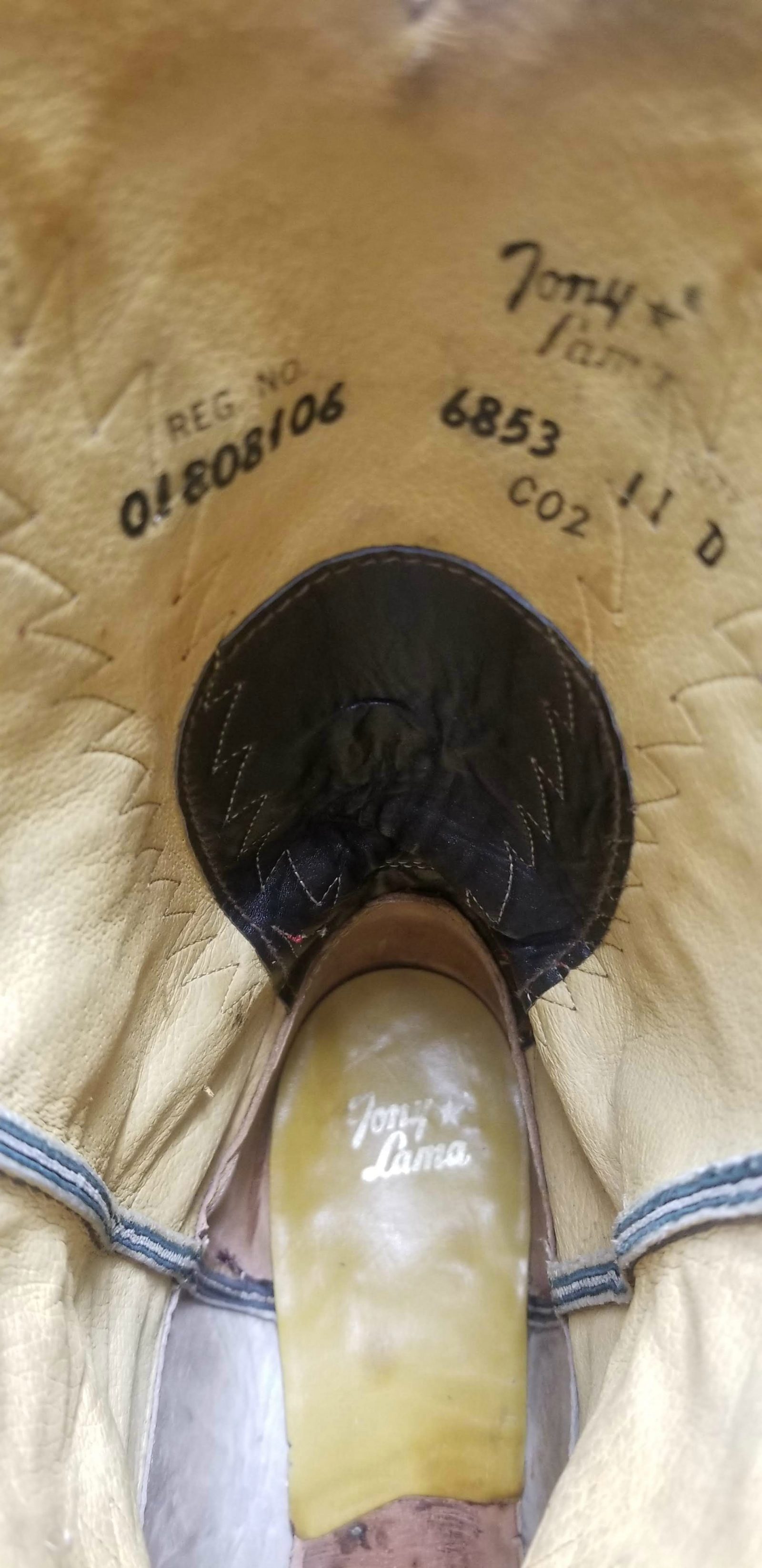 Tony Lama Firewalker Cowboy Western Boots Red & Black Inlay Vintage 80s Mens (1)