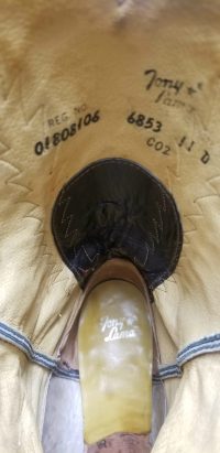 Tony Lama Firewalker Cowboy Western Boots Red & Black Inlay Vintage 80s Mens (1)