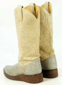 Acme Gray & Tan Western Cowboy Boots Wedge Soles Vintage US Made Women