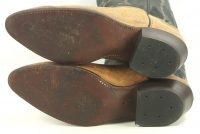 Acme Tan & Black Leather Cowboy Western Boots Vintage US Made Men