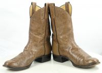 Adams Marbled Brown Leather Cowboy Western Boots Vintage US Handmade Men