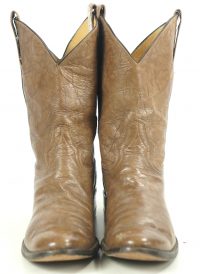 Adams Marbled Brown Leather Cowboy Western Boots Vintage US Handmade Men