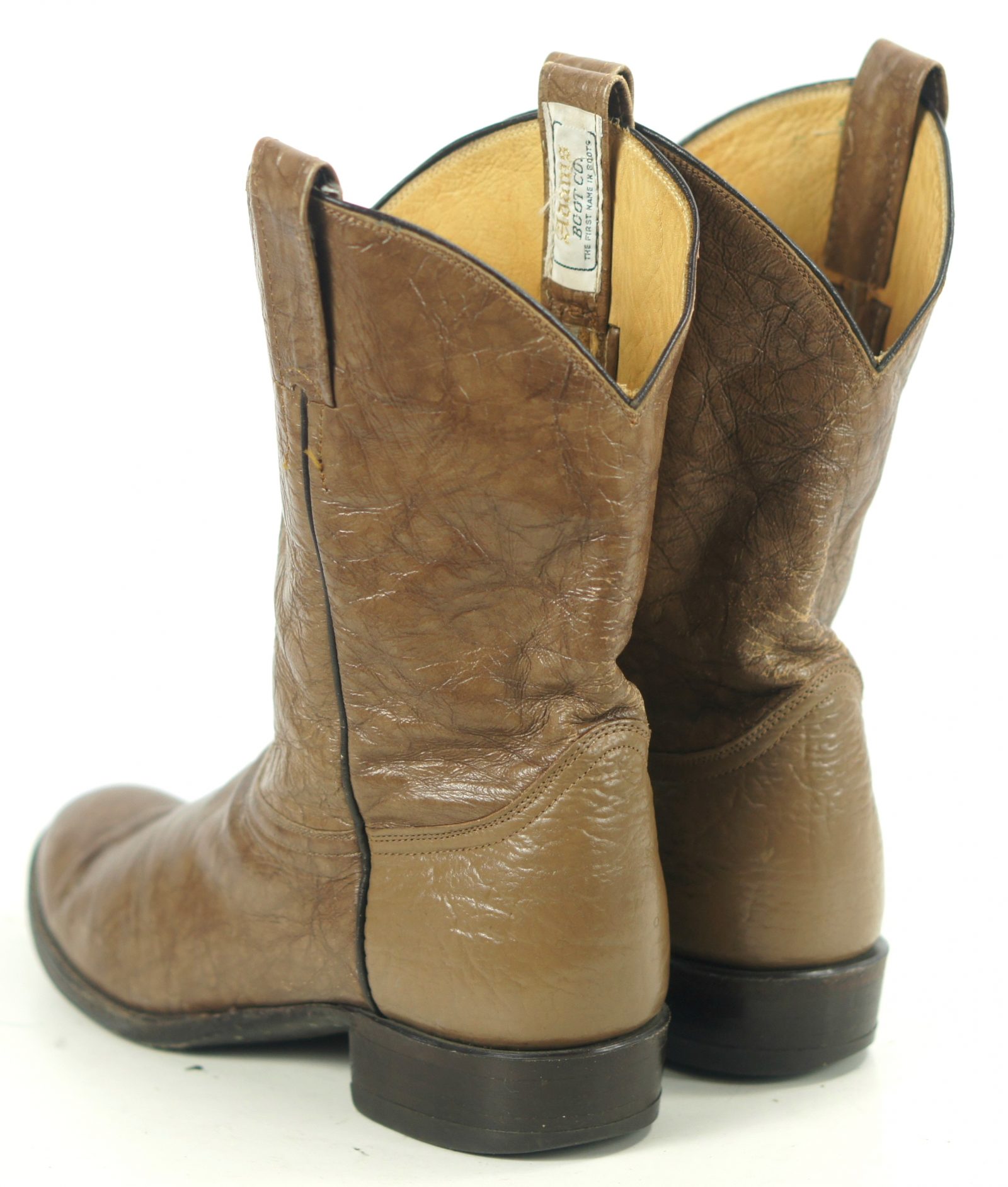 Adams Marbled Brown Leather Cowboy Western Boots Vintage US Handmade Men