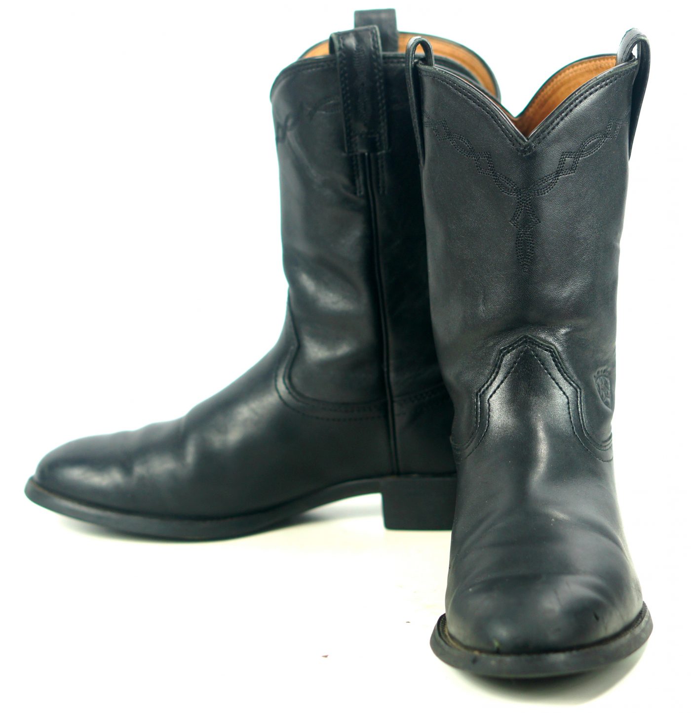 mens roper boots black