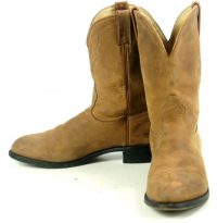 Boulet Tan Brown Suede Short Cowboy WEestern Roper Boots Canada Men