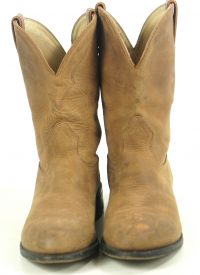 Boulet Tan Brown Suede Short Cowboy WEestern Roper Boots Canada Men