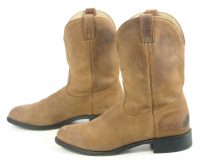 Boulet Tan Brown Suede Short Cowboy WEestern Roper Boots Canada Men