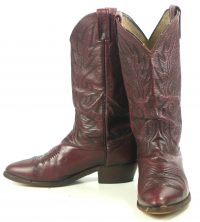 Dan Post Vintage Burgundy Leather Cowboy Western Boots Men