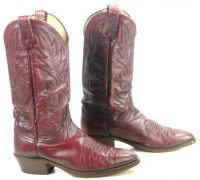 Dan Post Vintage Burgundy Leather Cowboy Western Boots Men