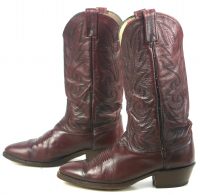 Dan Post Vintage Burgundy Leather Cowboy Western Boots Men