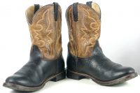 Double H HH Ranchwell Cowboy Western Boots Brown And Black US Made Men