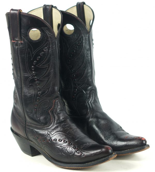 Durango Black Cherry Buckaroo Cowboy Boots RD5335 Saddle Stitching Women