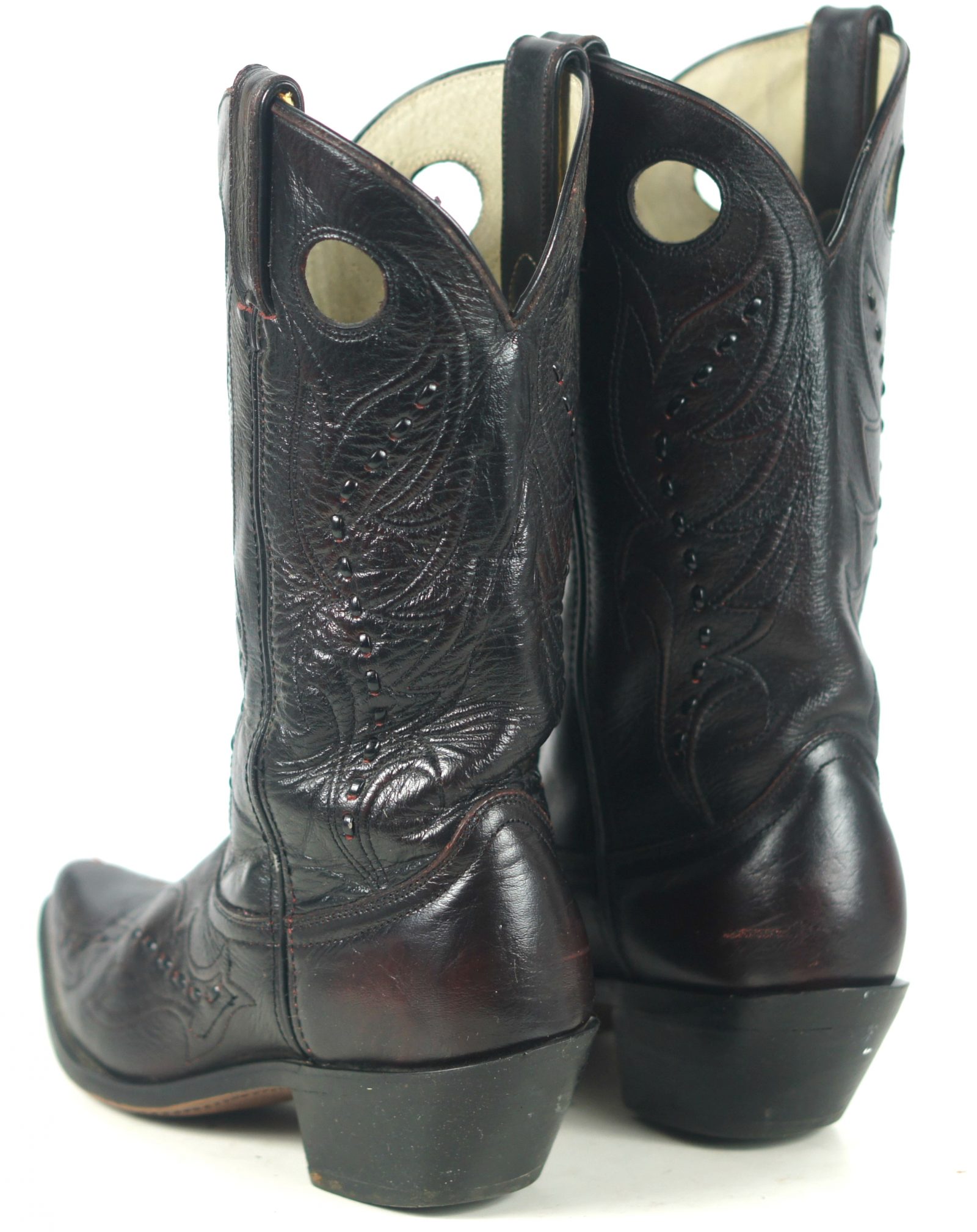 Durango Black Cherry Buckaroo Cowboy Boots RD5335 Saddle Stitching Women