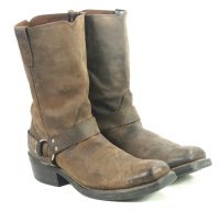 Durango DB5124 DIstressed Brown Suede Western Harness Biker Boots Men