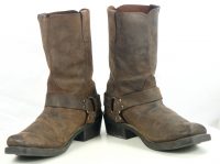 Durango DB5124 DIstressed Brown Suede Western Harness Biker Boots Men