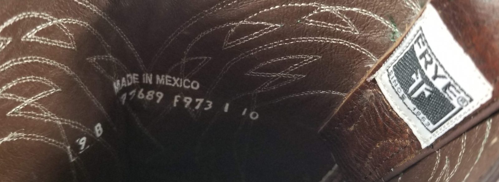 Frye Distressed Brown Leather Western Cowboy Boots Snip Toe Mexico Women