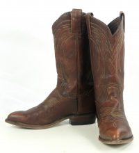 Frye Distressed Brown Leather Western Cowboy Boots Snip Toe Mexico Women