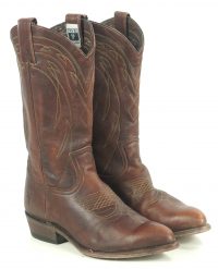 Frye Distressed Brown Leather Western Cowboy Boots Snip Toe Mexico Women