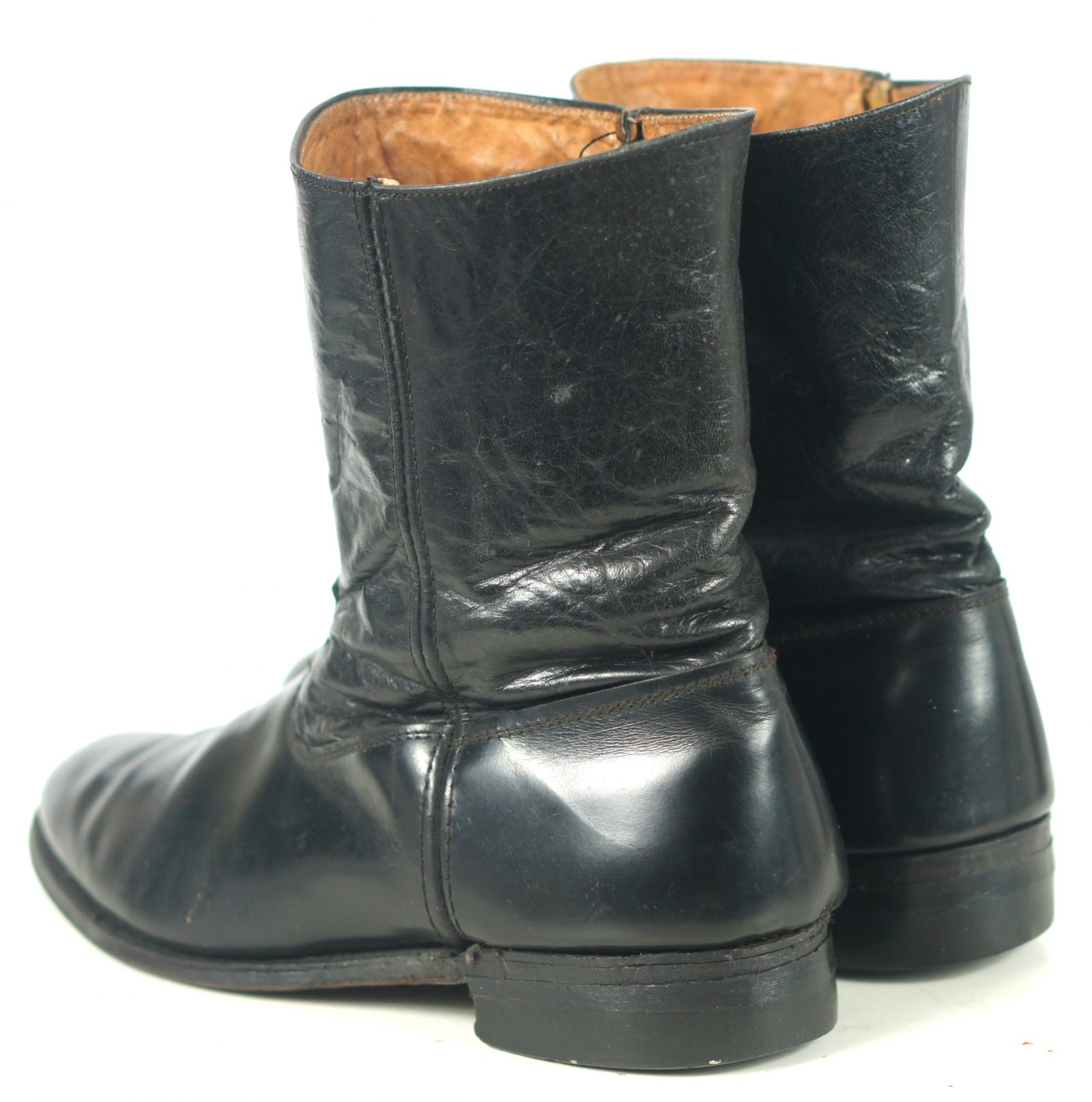 Hytest Vintage US Made Black Leather Ankle Half Chelsea Dealer Boots Men