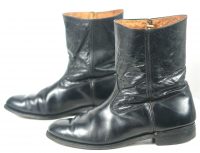 Hytest Vintage US Made Black Leather Ankle Half Chelsea Dealer Boots Men