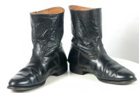 Hytest Vintage US Made Black Leather Ankle Half Chelsea Dealer Boots Men