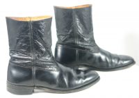 Hytest Vintage US Made Black Leather Ankle Half Chelsea Dealer Boots Men