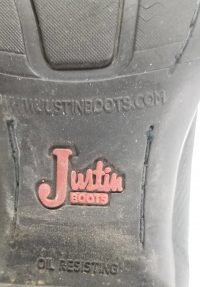 Justin Black Leather Cowboy Boots Wide Square Toe 8 Row Rainbow Stitch Men