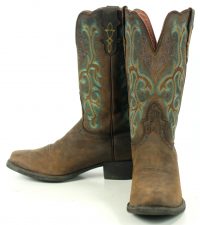 Justin Durant Stampede Cowboy Western Boots L2552 Wide Square Toe Women