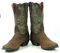Justin Durant Stampede Cowboy Western Boots L2552 Wide Square Toe Women