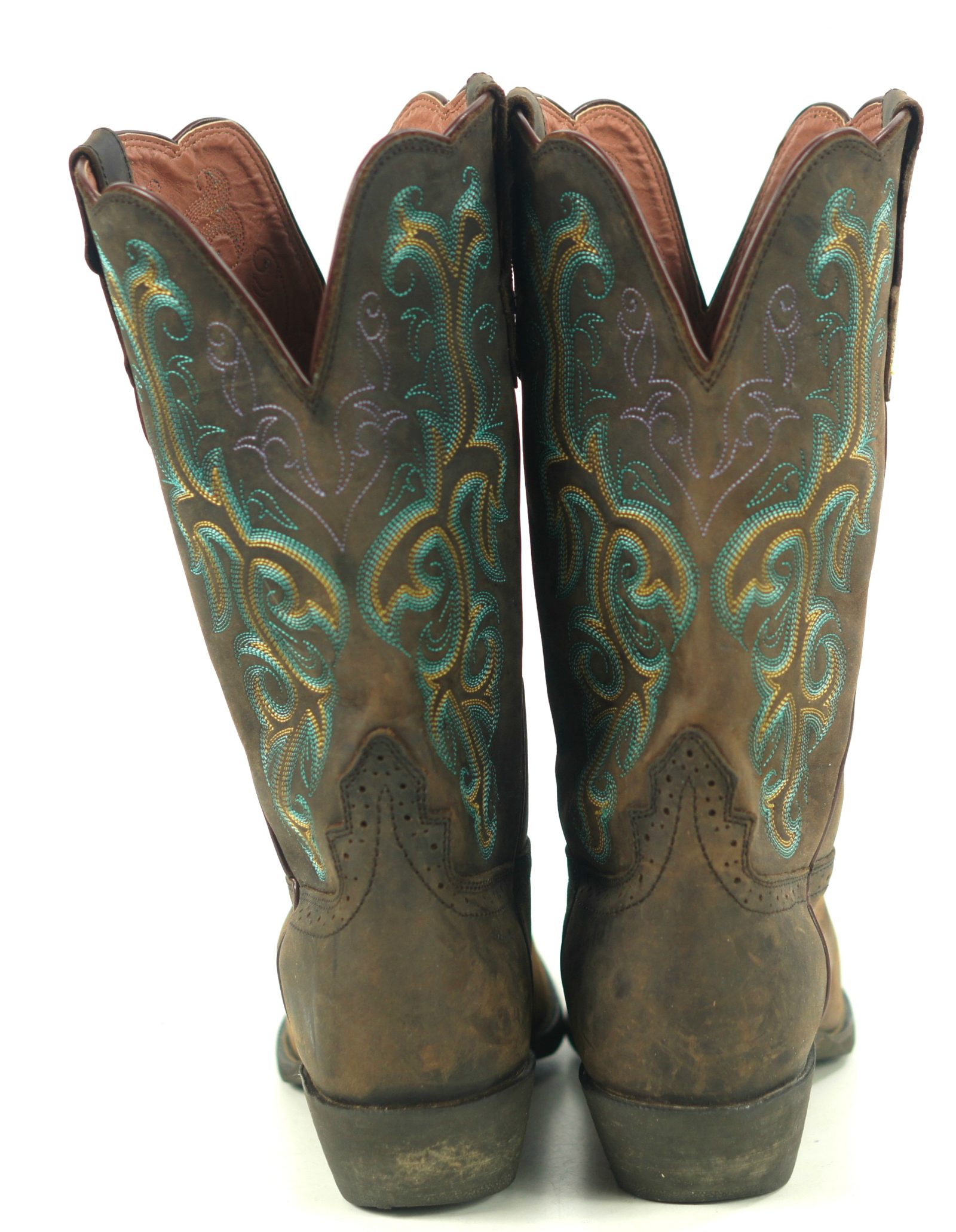 Justin Durant Stampede Cowboy Western Boots L2552 Wide Square Toe Women