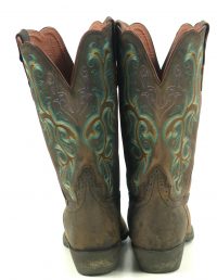 Justin Durant Stampede Cowboy Western Boots L2552 Wide Square Toe Women