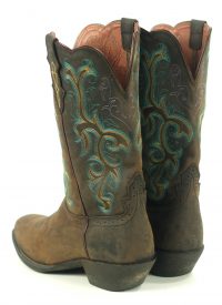 Justin Durant Stampede Cowboy Western Boots L2552 Wide Square Toe Women